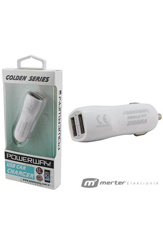 POWERWAY X-777 ÇİFT USBLİ 3.1 AMPER ÇAKMAKLIK ARAÇ ŞARJ CİHAZI 3100MA