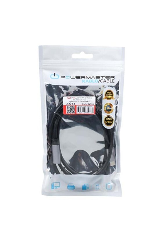 Powermaster Pm-24326 Type-c Erkek-dişi 1.5 Metre Kablo