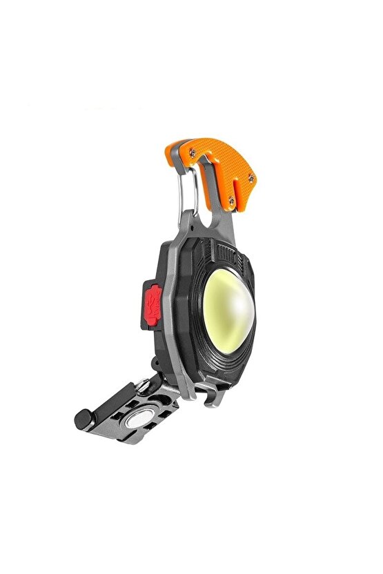 W5147 Şarjlı Çakmaklı Mini Kamp Feneri Çoklu Mod Ve Ikaz Lambası Tornavidalı, Düdük,açacak