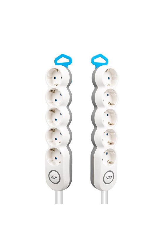 5li Kablolu Anahtarlı 1,5 Metre Akım Korumalı Grup Priz VE-2S5S