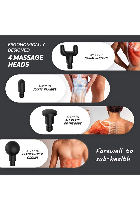 Kablosuz Adaptörlü Masaj Tabancası – Şarjlı Masaj Tabancası KH-320