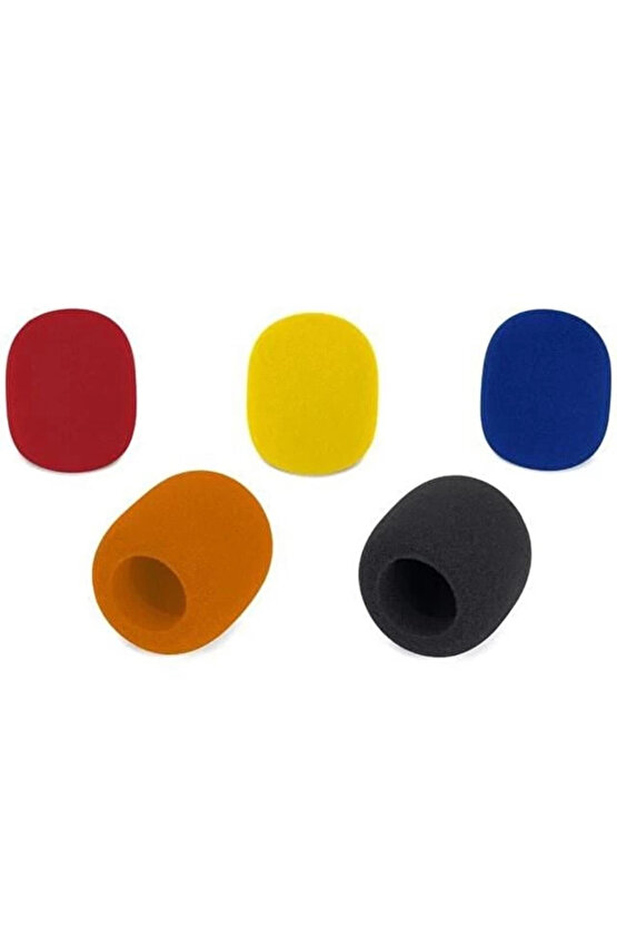 ZE-7130 5li Standart 5 Renk El Mikrofon Süngeri (Sarı-Turuncu-Kırmızı-Mavi-Siyah)