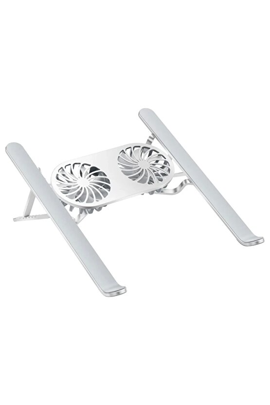 Pm-24572 Çift Fanlı Taşınabilir Alüminyum Notebook Soğutucu Stand