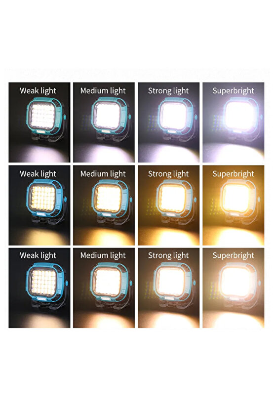 MX-W893 4000K - 7000K - Kırmızı 30 COB Ledli 30 Watt Çok Fonksiyonlu Çalışma Lambası (Po