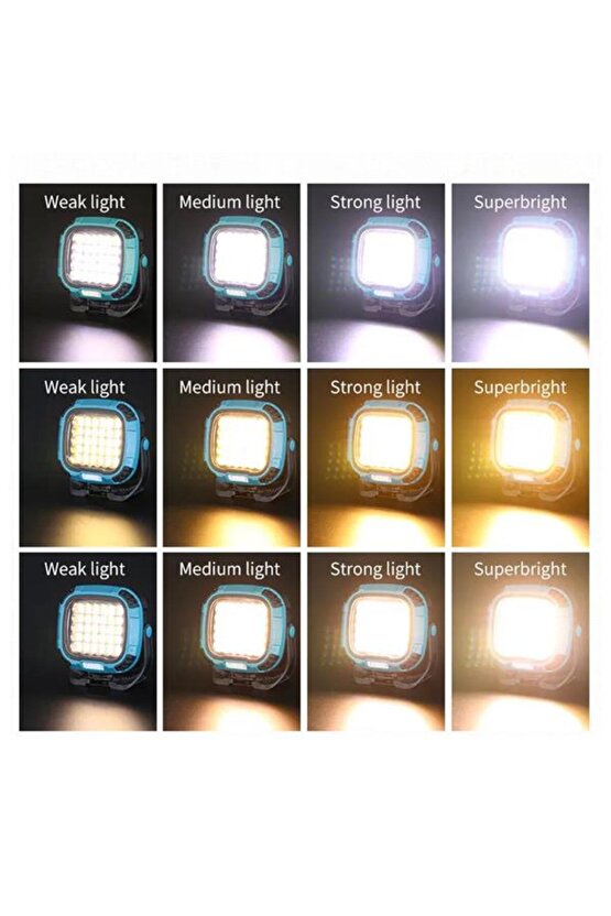 M3lfs- Mx-w893 4000k - 7000k - Kirmizi 30 Cob Ledli Çok Fonksiyonlu Çalişma Lambasi (POWERBANK)