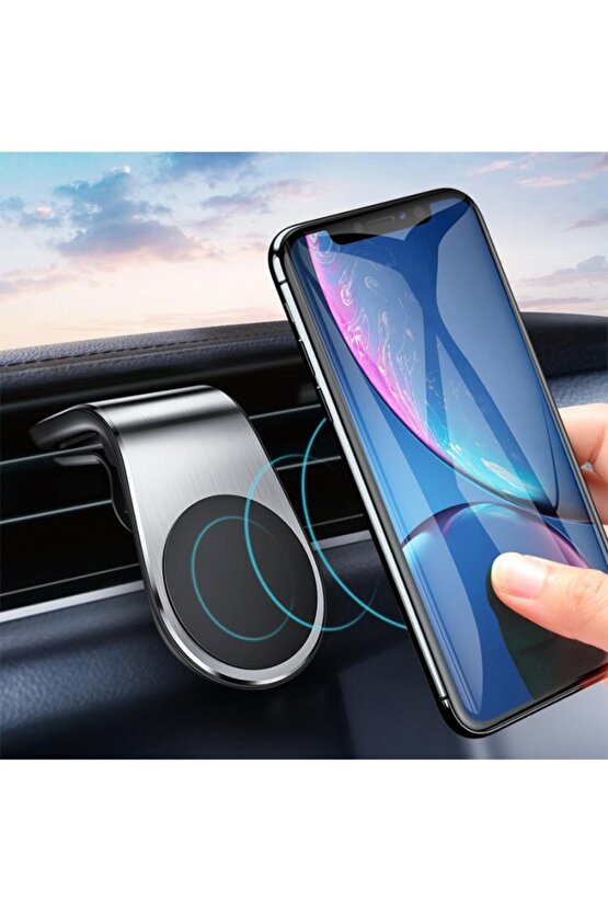 Powermaster Pm-19250 Araç I?çi? Manyeti?k Miknatisli Telefon Tutucu Si?yah*gümüş
