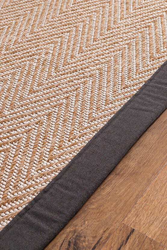 0408-Antrasit Kumaş Bordür Sisal Halı Kilim Hav Toz Vermez Kolay Temizlenen Hasır Kilim