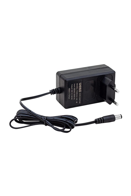 12 Volt - 2 Amper 5.5*2.5 Uçlu Yerli Üretim Plastik Kasa Priz Tipi Adaptör