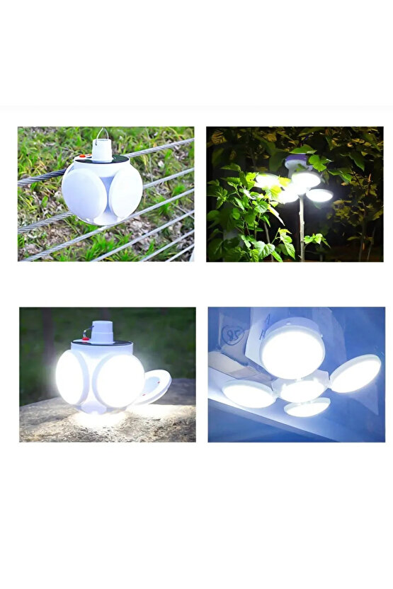 Premıo Pr-2038 Solar ve Usb’li Şarjlı Katlanır Bataryalı 5 Kanatlı Acil Durum Lambası