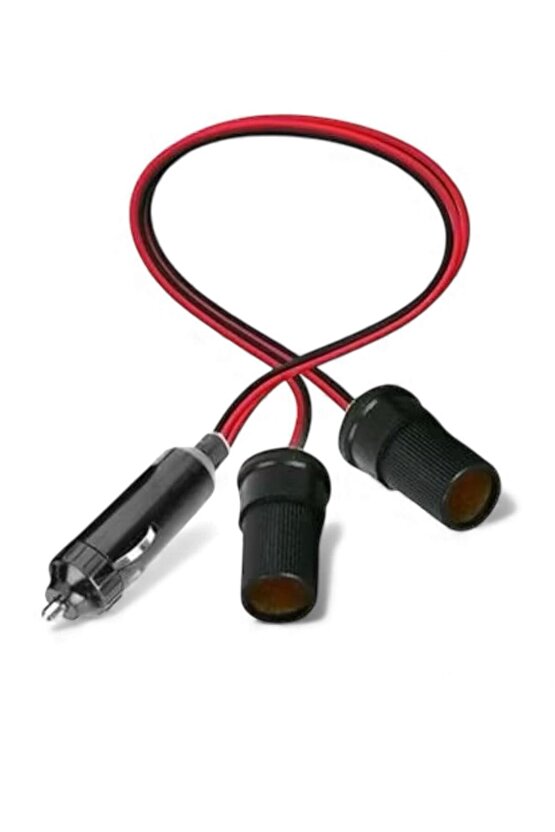 1 Erkek – 2 Dişi Çakmak Fişi Çoklayıcı – Araç Güç Çoğaltıcı Aparat