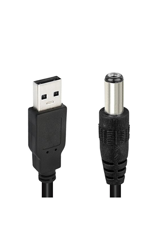 USB Erkek to DC 5.5x2.5mm Adaptör Kablo – 1 Metre Güç Aktarım Kablosu – Jack Uçlu Şarj Kablosu