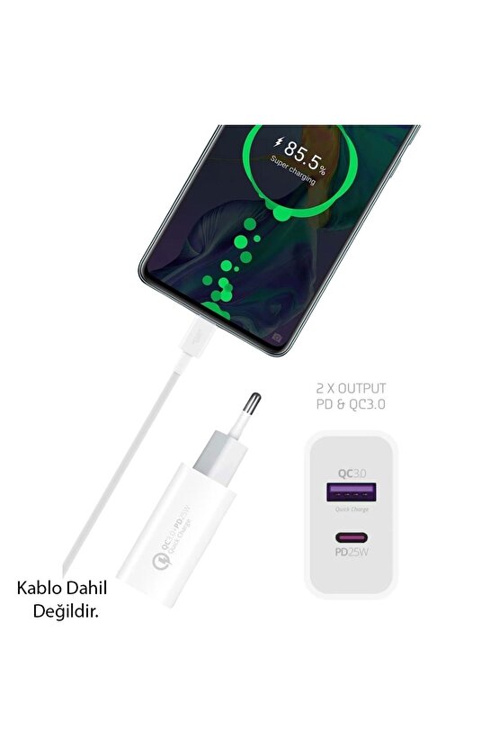 USB 3.0  Type-C PD25W 3.0A Hızlı Şarj Aleti Başlığı – 25W Güçlü Adaptör