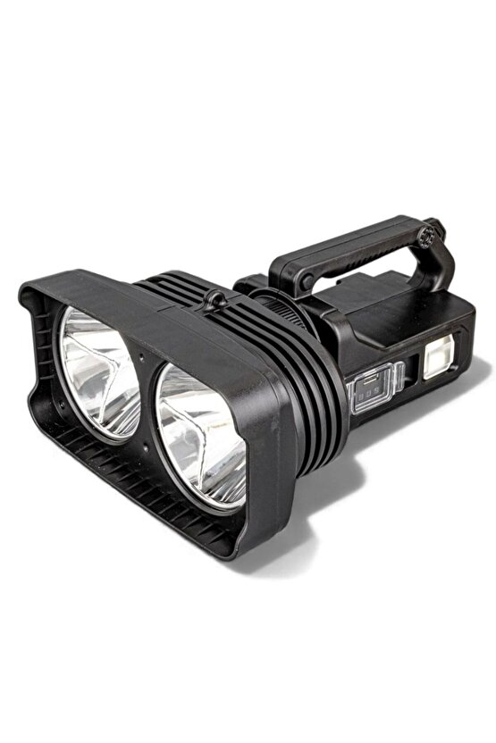 Süper Parlak Şarjlı ve Pilli El Feneri | Battal Boy, 4 Farklı Işık Modu, Güçlü Aydınlatma