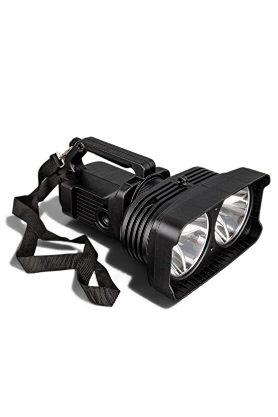 Süper Parlak Şarjlı ve Pilli El Feneri | Battal Boy, 4 Farklı Işık Modu, Güçlü Aydınlatma