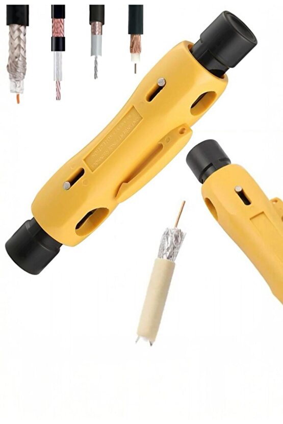 Koaksiyel Kablo Soyucu | RG59 RG6 RG7 RG11 Uyumlu, Ayarlanabilir, CAT ve Kamera Kablosu İçin