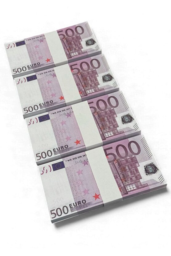 Gerçeğe Yakın Görünümde 4 Deste 500 € Oyun Parası – Düğün Atma, Kına Gecesi, Parti, Koleksiyon