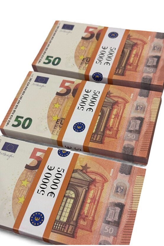 Eğlenceye Özel 3 Deste 50 € Şaka Parası – Düğün, Kına, Dekor ve Hediye Amaçlı 50 EURO