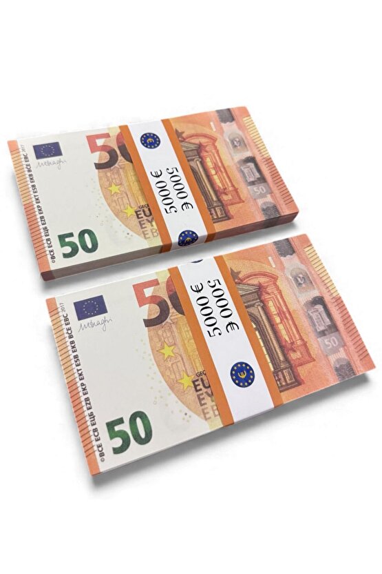 Gerçek Görünümlü 2 Deste 50 € Oyun Parası – Düğün Atma, Koleksiyon ve Şaka Amaçlı 50 EURO