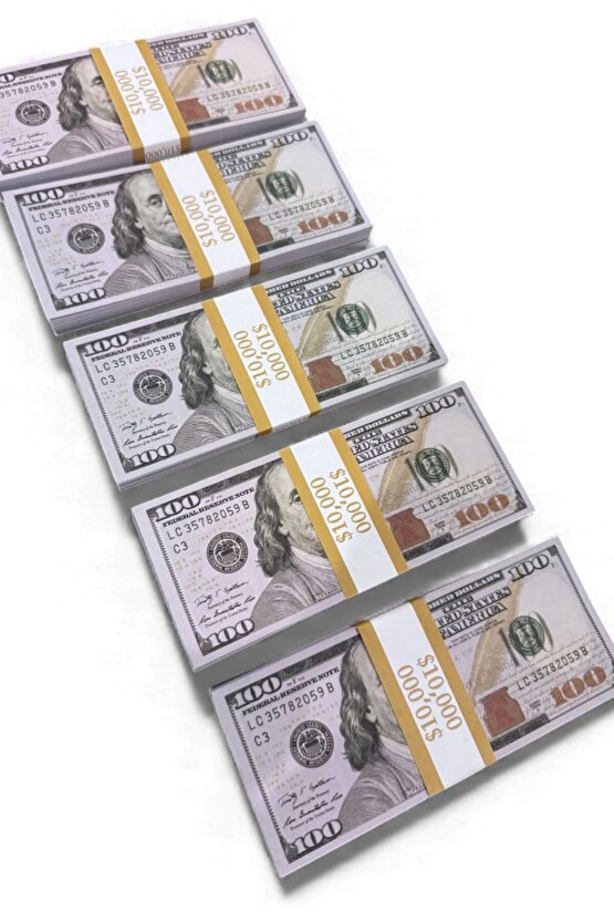 5 Deste 100 Dolar Film Seti & Fotoğraf Çekimi Dekor Parası – 5 Deste 100$ Prop Money (Gerçek Değil)