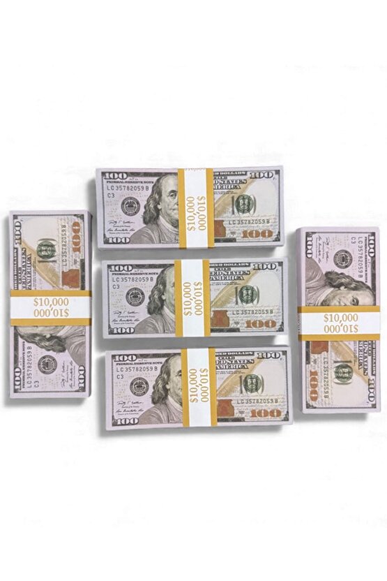 5 Deste 100 Dolar Film Seti & Fotoğraf Çekimi Dekor Parası – 5 Deste 100$ Prop Money (Gerçek Değil)