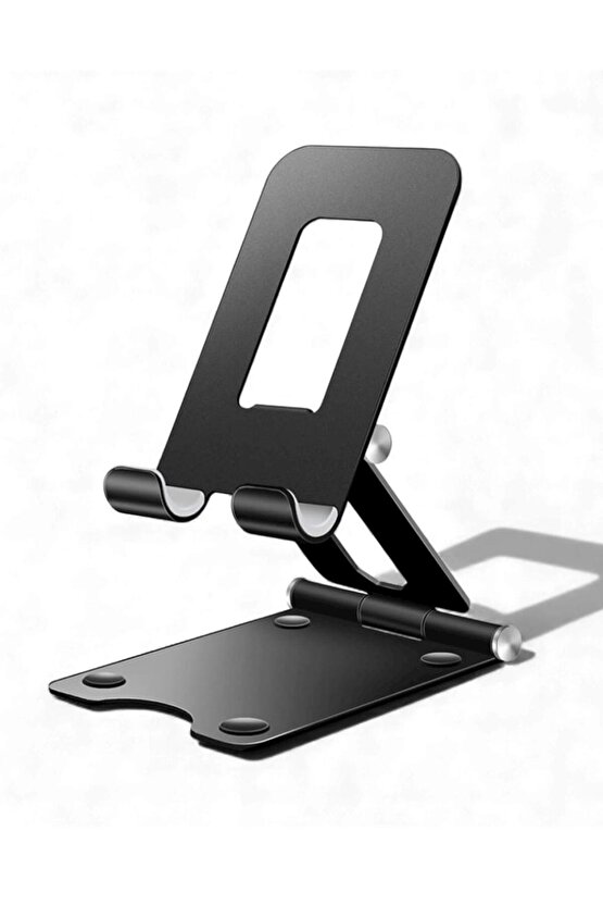 Katlanabilir Metal Masaüstü Telefon Standı – Ayarlanabilir Açı, Kaymaz Taban