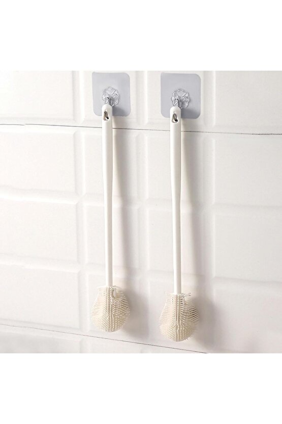 Beyaz Renk Silikon Biberon ve Kavanoz Temizleme Fırçası