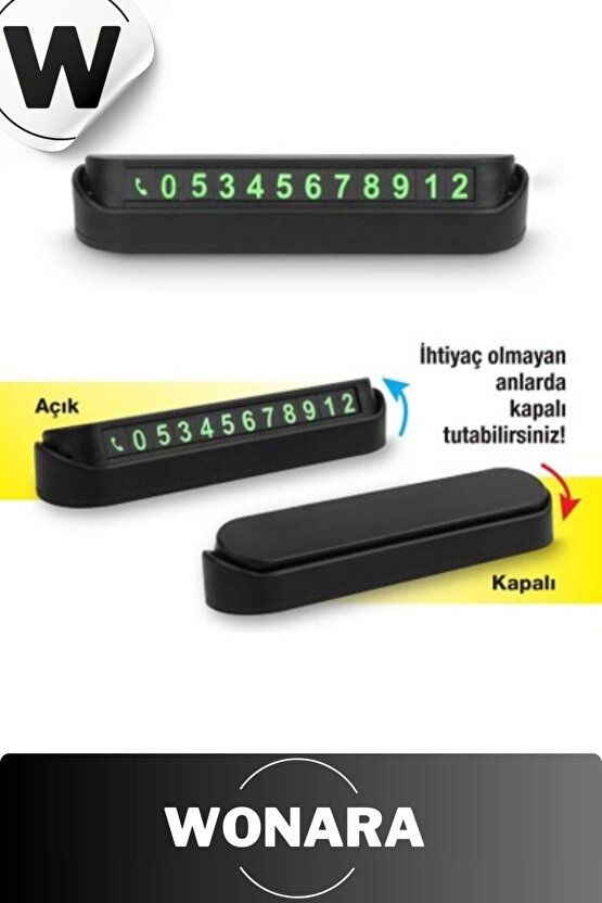 Kolay Kullanım Fosforlu Neon Araç İçi Telefon Numarası Kartı Park İçin Aç-Kapa Oto Cam Numaratör