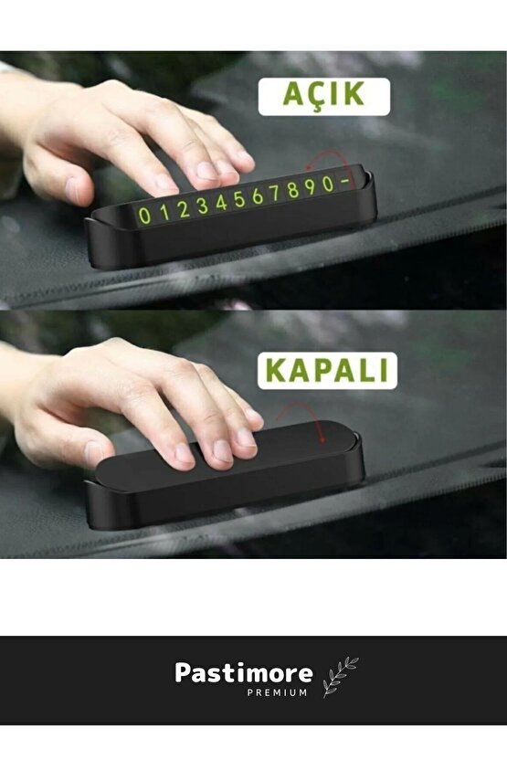 Araç Içi Park Telefon Numarası Araba Oto Cam Kartı Torpido Üstü Fosforlu Neon Aç-kapa Numaratör