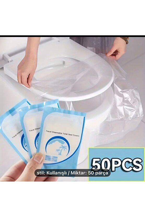 Klozet Kapağı Kılıfı Hijyenik Seyahat Tek Kullanımlık Klozet Wc Örtüsü 50 Adet