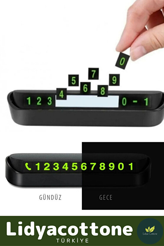 Araç Park Numaratör Telefon Numarası Oto Cam Kartı Torpido Üstü Fosforlu Neon Aç-Kapa