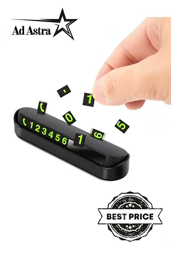 Trend Ürün Siyah Şık Tasarım Fosforlu Mıknatıslı Kişisel Araç Park Numaratörü İsteğe Bağlı AçKapa