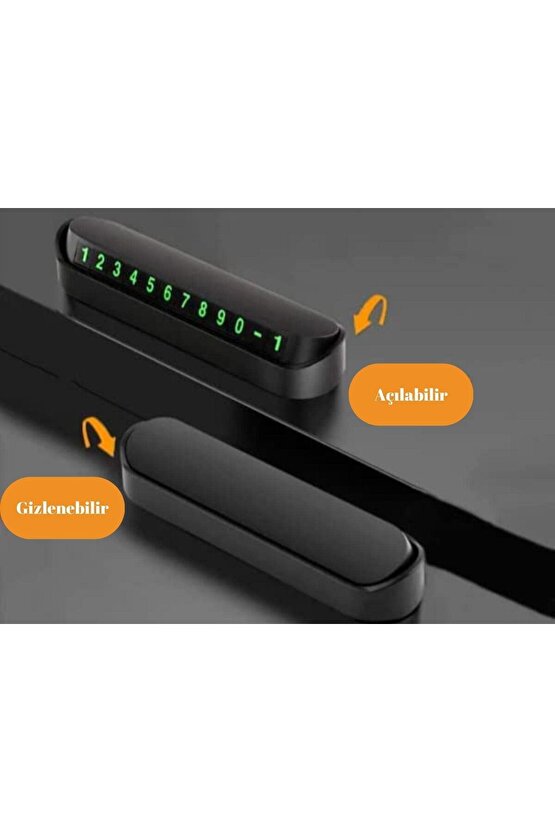 Araç Torpido Üstü Aç Kapa Numaratör, Fosforlu Numaratör, Park Numaratör, Oto Cam Kartı