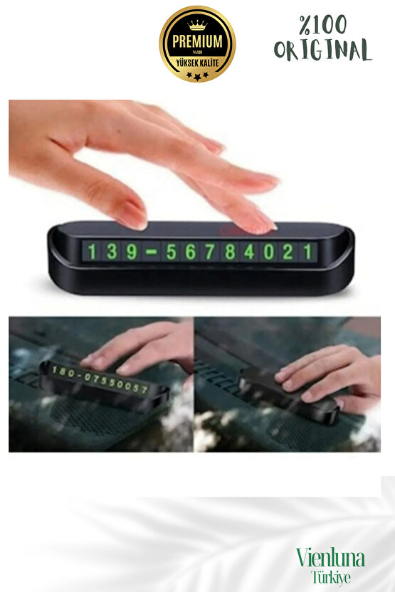 Özel Üretim Araç İçi Torpido Üstü Cam Kartı Telefon Numarası Lüks Fosforlu Neon Aç-Kapa Numaratör