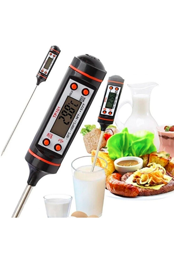 Dijital Gıda Termometresi Sıvı Gıda Et Su Süt Yiyecek Sıcaklık Ölçer Mutfak Gıda Termometresi Ölçüm