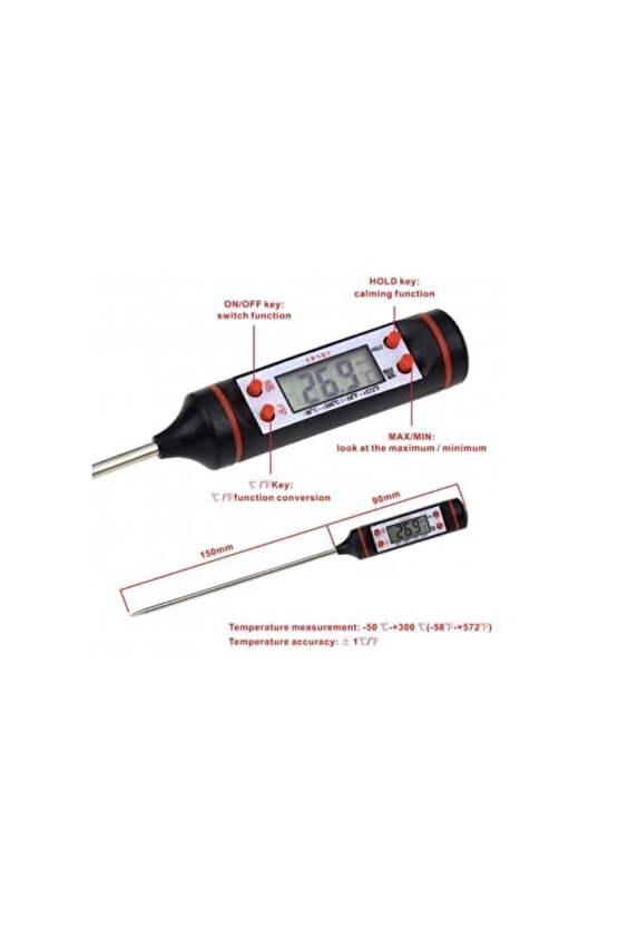 Tp Daldırma Saplama Tipi Dijital Gıda Sıcaklık Ölçer Termometre
