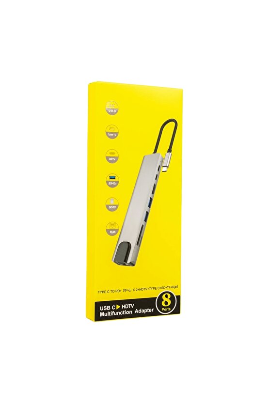 Senseı Type-c 8ın1 Hdmı Cok Fonksıyonlu Usb 3.0 Dock Statıon