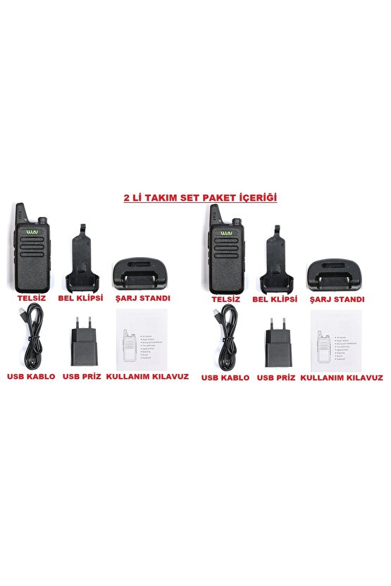 2 li SET Wln Telsiz Türkçe Mars Teknoben Tkstar serilerine inşaat kafe restoran cafe güzellik