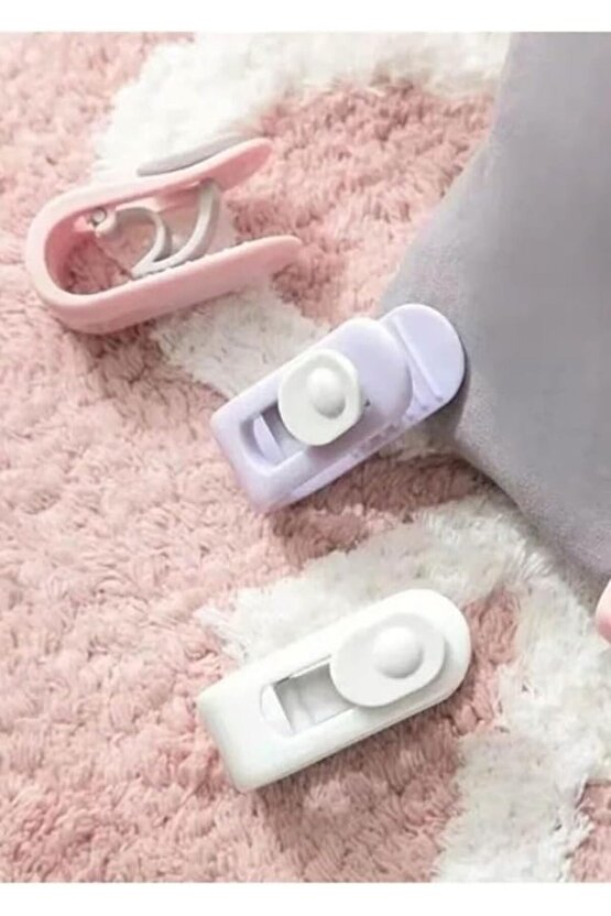 8 ADET Yorgan Nevresim Sabitleme Çarşaf Perde Tül Sabitleyici Tutucu Organizer Klips Aparat (8, K...