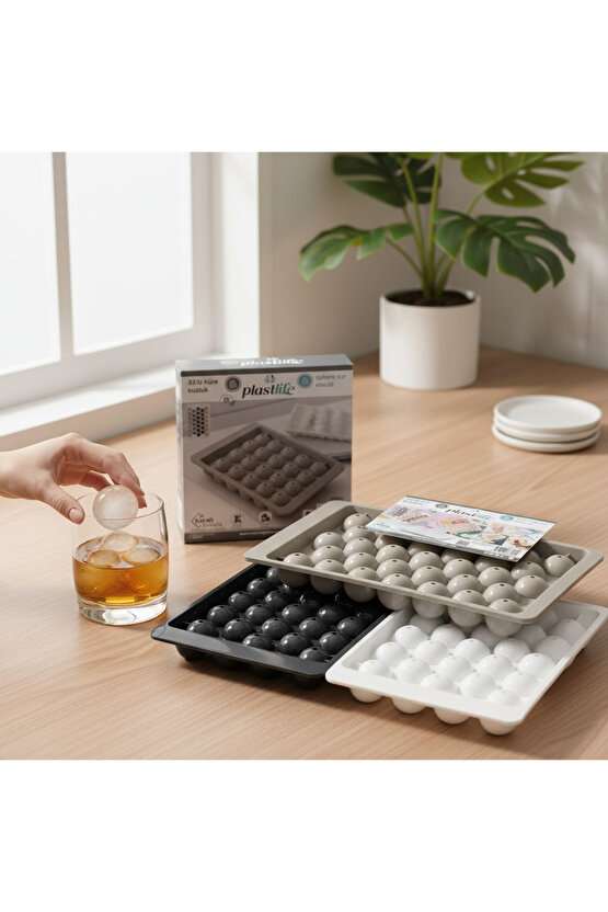 BUZLUk 33 LÜ KÜRE 3 PK 3 RENK boncuk Şekiller 33x3