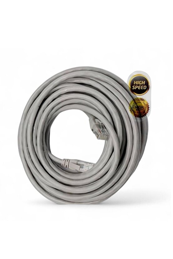 Gri CAT6 Ethernet Kablosu 10 Metre – Yüksek Hızlı LAN Kablo