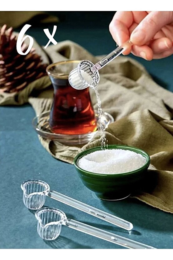 6 Adet Mika Origami Şekilli Şeker Ve Kahve Kaşığı | Baharat Şeker Kahve Kaşığı (CAM DEĞİLDİR)