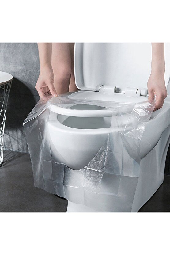 Çocuklar İçin Okul Klozet Kapak Örtüsü Pratik Kullanımlı Hijyenik Klozet Kapağı Poşeti 50 Adet