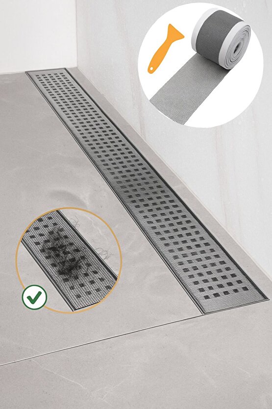 Çok Amaçlı Gider Süzgeci ve Sineklik Tamir Kiti - 10 cm x 4 Mt | Tıkanıklık ve Haşere Önleyici Şerit