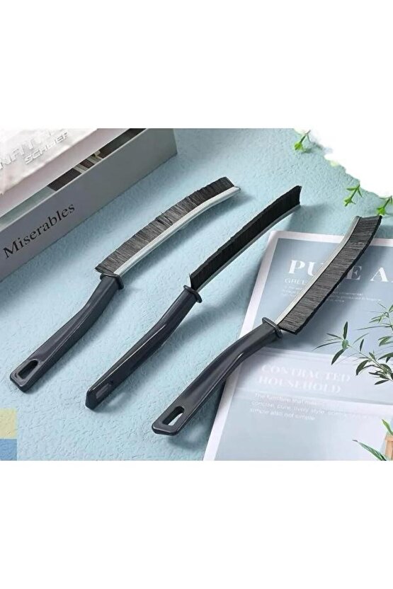 (2 Adet) Çok Amaçlı İnce Temizlik Fırçası - Derz Arası Banyo Mutfak Lavabo Detay Temizleme Fırçası