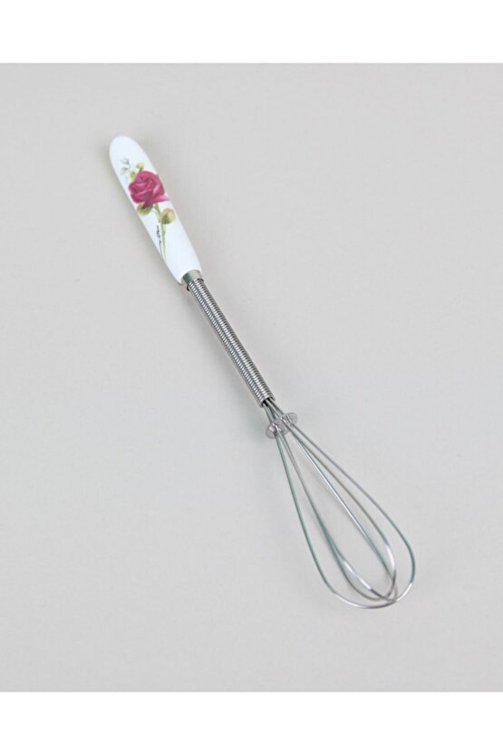 Porselen Saplı Paslanmaz Çelik Küçük Boy Mini Boy Çırpıcı 19cm