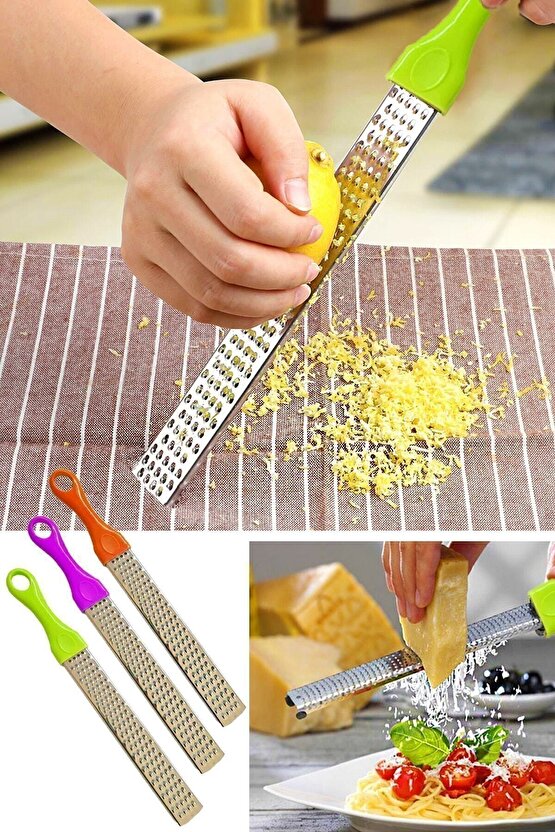 Uzun Limon Peynir Sarımsak Rendesi, Uzun Rende, Pratik Uzun El Rendesi Asorti Renk