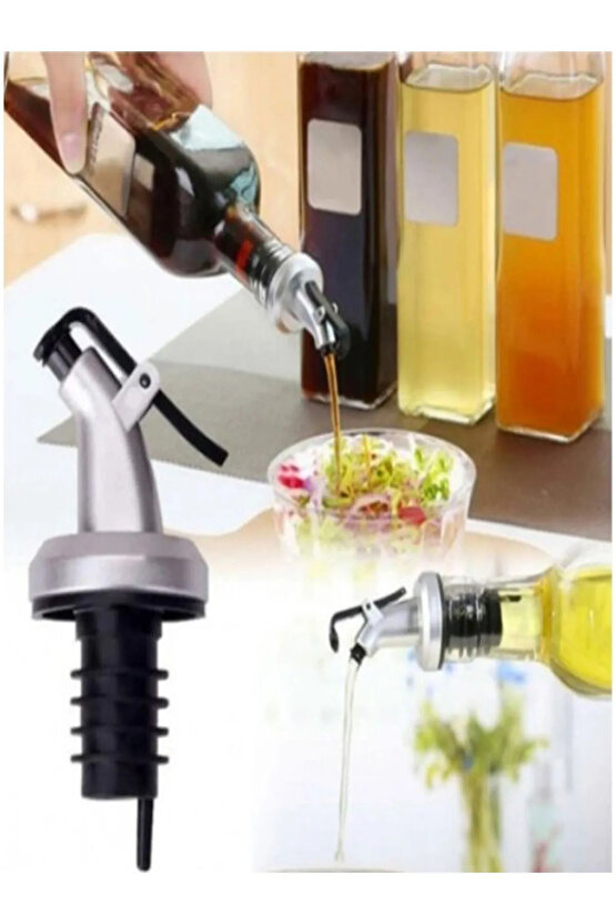 4 Adet Damlatmaz Kapaklı Şişe Tıpası Sızdırmaz Yağdanlık Ucu Yağ Şişesi Başlığı Tıpası