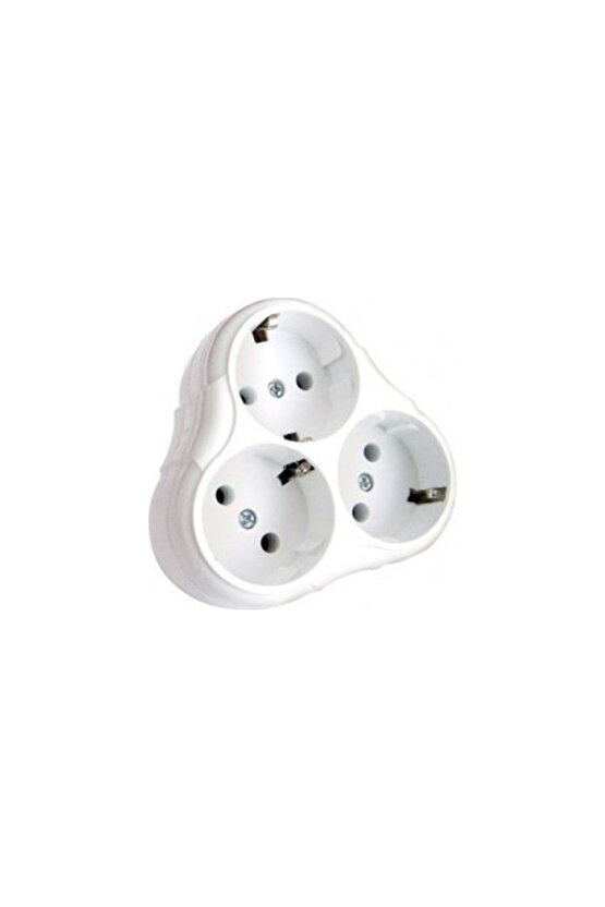 Topraklı Üçlü Fiş Priz Yonca Golyat 3lü Adet