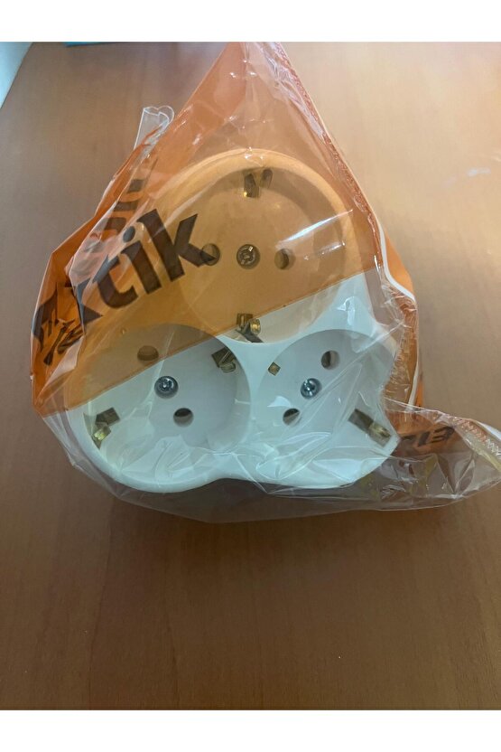 Topraklı Üçlü Fiş Priz Yonca Golyat 3lü Adet