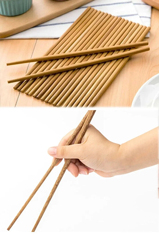 10 Çift Çubuk Yıkanabilir Bambu A Kalite Kaymaz Ahşap Chopsticks Çin Yöresel Yemek Çubuğu Stick Pro